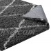 Modway Toryn Diamond Lattice 8x10 Shag Area Rug in Dark Gray and Ivory   570883552